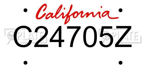 C24705Z California License Plate