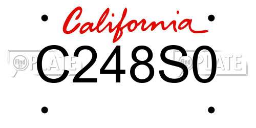 C248S0 California License Plate