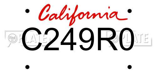C249R0 California License Plate