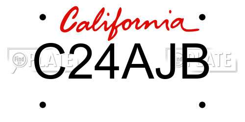 C24AJB California License Plate