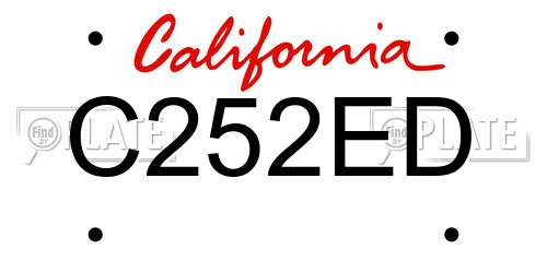C252ED California License Plate