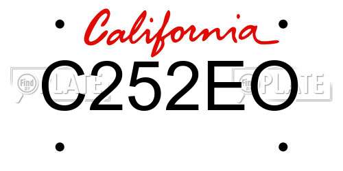 C252EO California License Plate