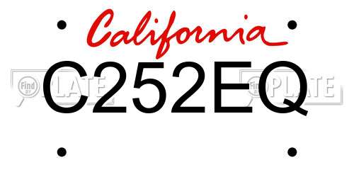 C252EQ California License Plate