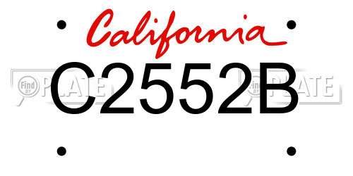 C2552B California License Plate