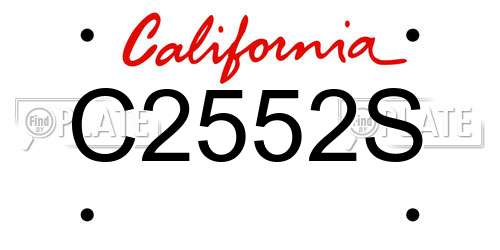 C2552S California License Plate