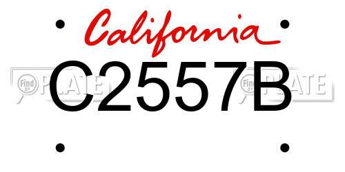 C2557B California License Plate