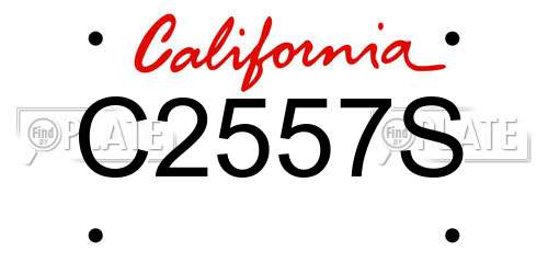 C2557S California License Plate