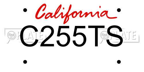 C255TS California License Plate