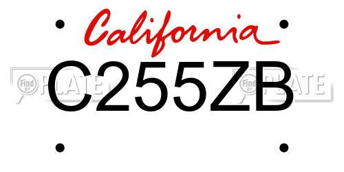 C255ZB California License Plate