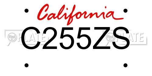 C255ZS California License Plate