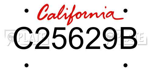 C25629B California License Plate