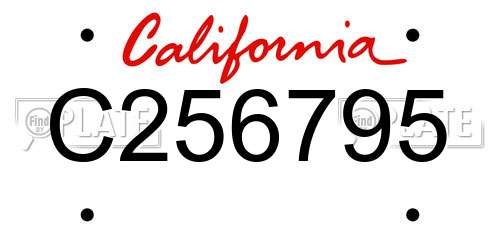 C256795 California License Plate