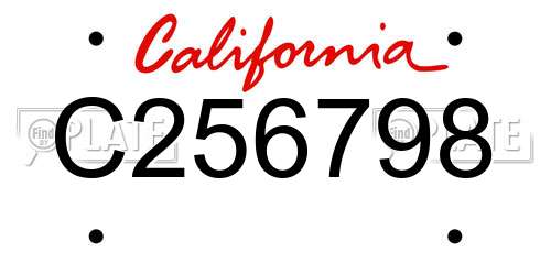 C256798 California License Plate