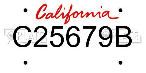 C25679B California License Plate