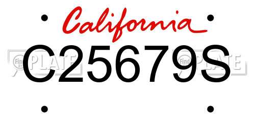 C25679S California License Plate