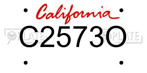 C2573O California License Plate