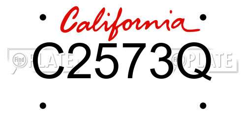 C2573Q California License Plate
