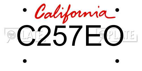 C257EO California License Plate