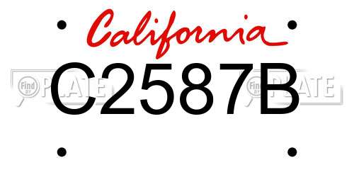 C2587B California License Plate