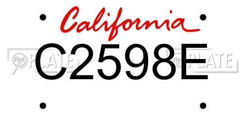 C2598E California License Plate