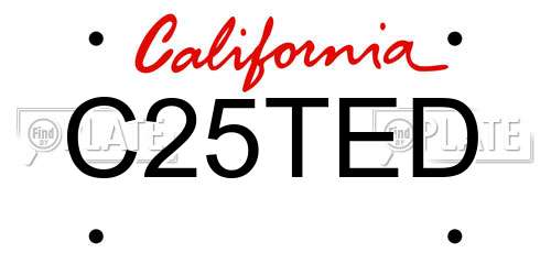 C25TED California License Plate