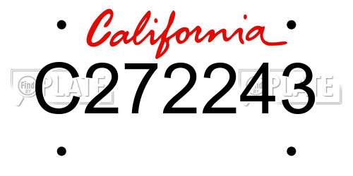 C272243 California License Plate