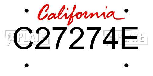 C27274E California License Plate