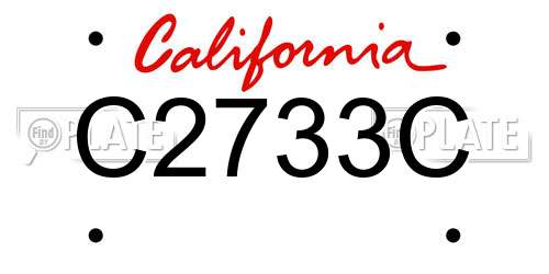 C2733C California License Plate