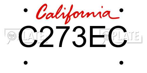 C273EC California License Plate