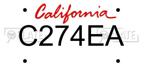 C274EA California License Plate