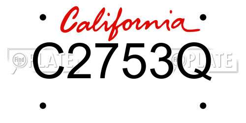 C2753Q California License Plate