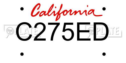 C275ED California License Plate