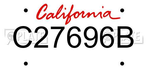 C27696B California License Plate
