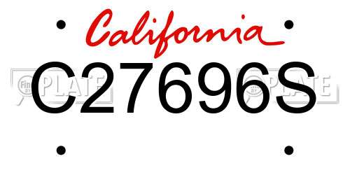 C27696S California License Plate