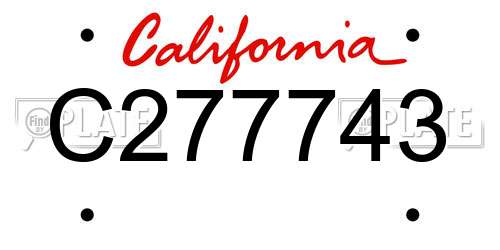 C277743 California License Plate