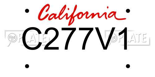 C277V1 California License Plate
