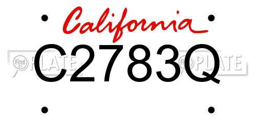 C2783Q California License Plate