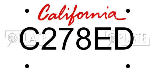 C278ED California License Plate