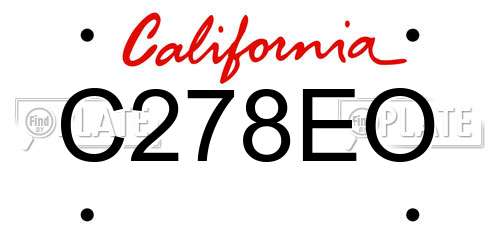 C278EO California License Plate