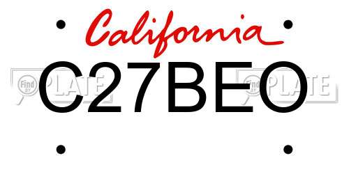 C27BEO California License Plate