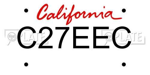 C27EEC California License Plate