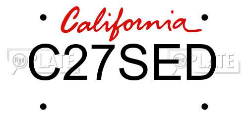 C27SED California License Plate
