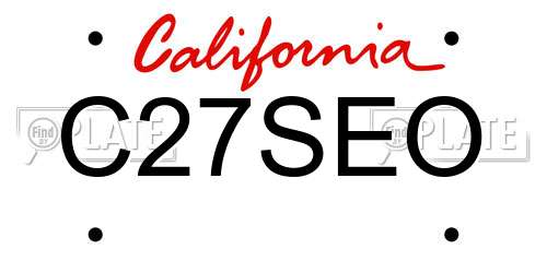C27SEO California License Plate