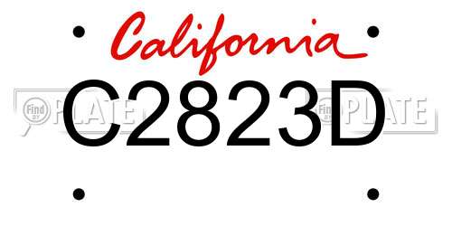 C2823D California License Plate