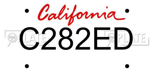C282ED California License Plate