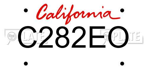 C282EO California License Plate