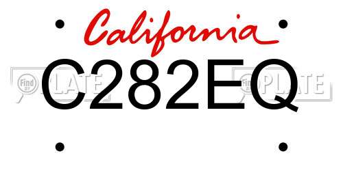 C282EQ California License Plate
