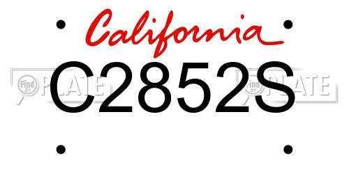 C2852S California License Plate