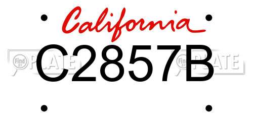 C2857B California License Plate