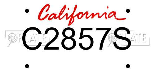 C2857S California License Plate